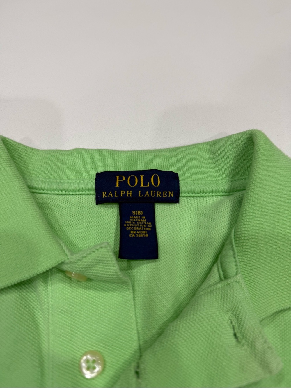 Polo by Ralph Lauren Classic Fit Boys Mint/ lime Green Polo Shirt small (8) - Picture 2 of 5